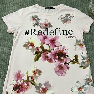 Dolce & Gabbana Pink Floral Graphic Tee